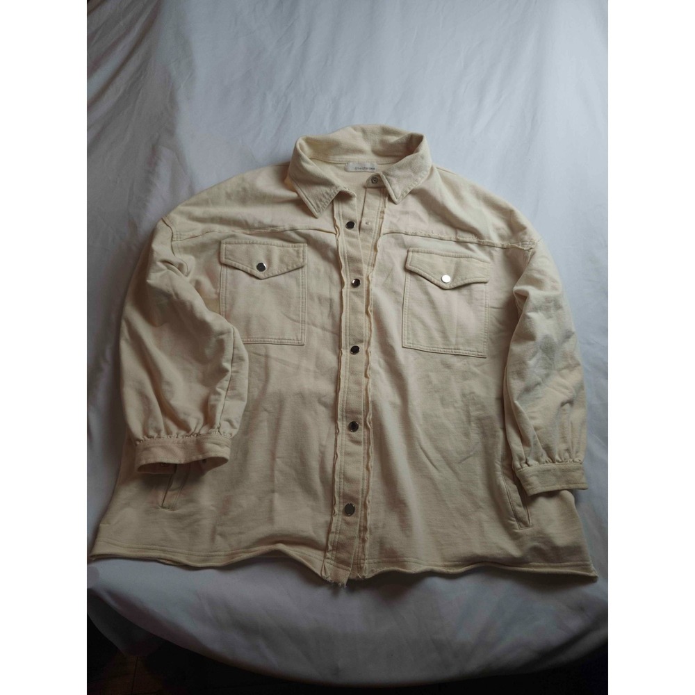 Time After Time‎ Jacket Womens Small Beige Minimalist Coastal Chic Utilitywear